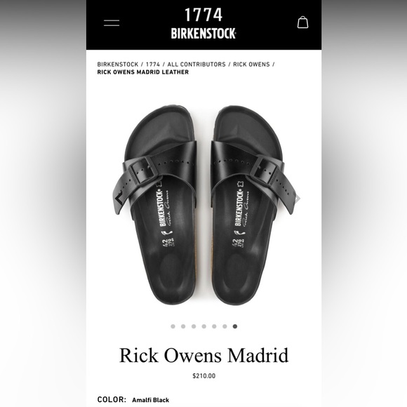NIB Birkenstock x Rick Owens Madrid Amalfi Black Sandals 37 EU - Picture 9 of 9